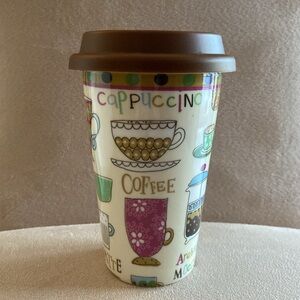Coffee Theme Ceramic Travel Mug